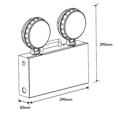 Twin Spots Notfall-LED-Downlight Weiß 2,5 W 130 mm CRI70 5700 K