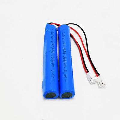 Kundengerechter Batterie-Satz der Notbeleuchtungs-Lithium-Batterie-LiFePO4 18650 1600mAh 6.4Volt