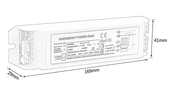 Li-Ionen Notstrompaket Wechselrichter Erhaltener Typ Notstrom 11-20W GS-A1125