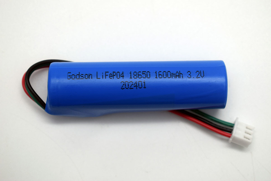 LiFePO4 18650 Notlicht Lithiumbatterie 1600mAh 3,2V Stick Typ mit NTC-Anschluss JST-XH-3P UL1007
