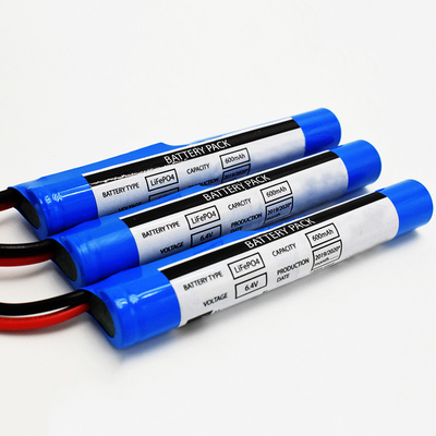 PVC-Stick Typ IFR 18650*2 Zelle in Serie mit Schutzsteuerungsmodul 0,6Ah 6,4V LiFePO4 Zylinderbatterien