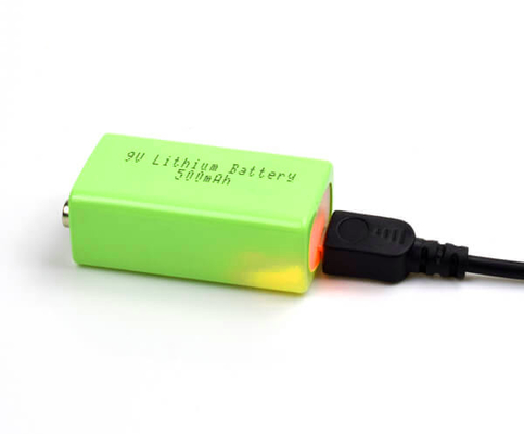 Lithium-Eisen-Notbeleuchtungs-Lithium-Batterie 500mAh 9V mit USB