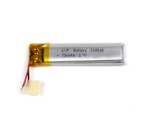 Notbeleuchtungs-Li-Polymer-Batterie 310938 75mAh 3.7V mit Verbindungsstück