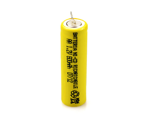16.6g 1,2 V Ni-CD-Batterie wieder aufladbares gelbes PVC AA600mAh